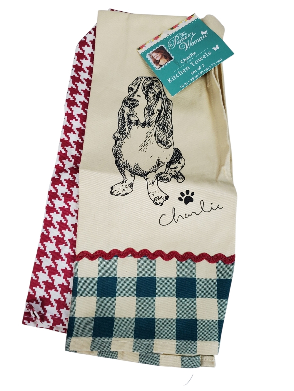 The Pioneer Woman Charlie Dog Towel Set Cottagecore Farmhouse Collectible